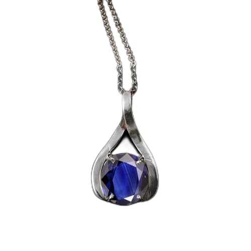 Médaillon Neelam saphir bleu naturel Ceylan 8 Ratti pendentif argent homme femme