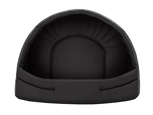 PillowPrim Hundehütte Hundehöhle Hundebett Hundehaus Katzenhöhle Schlafplatz XL - 60x49 cm Schwarz