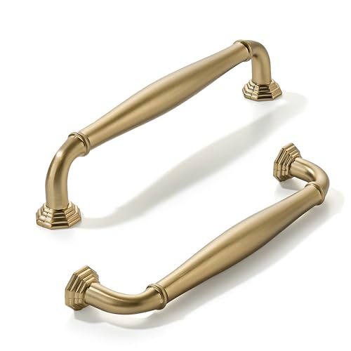 khtumeware 10 Pack 5 Inch(128mm) Champagne Bronze Heavy Duty Solid Cabinet Pulls Satin Brass Cabinet Handles Heavy Duty Solid Cabinet Hardware for Cupboard Drawer Pulls Dresser Handle by khtumeware - Used condition - CA$22.52