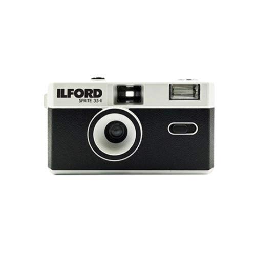 Ilford Sprite 35-II kamera filmowa wielokrotnego użytku 35 mm (srebrna) z 3-pakiem Kodak UltraMax 400 analogowych filmów (4 przedmioty)