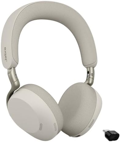 Jabra Evolve3 75 On-Ear Wireless Bluetooth Headset with Mic, Warm Grey