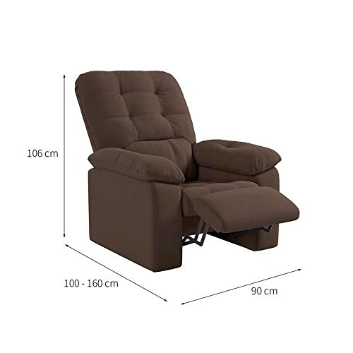 Poltrona Do Papai Reclinável Suede Veludo Estoril Marrom