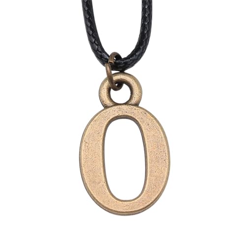Collier de chaîne en corde noir et bronze antique 26x16mm numéro 0