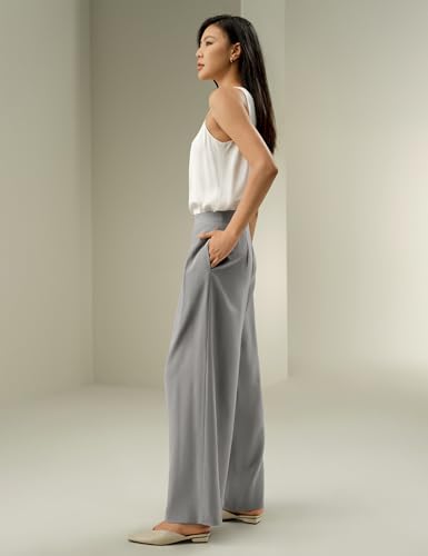 LilySilk Women Pure Silk Pants Wide Leg Loose Mulberry Silk Trouser Ladies Bottom4