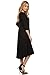 Solid Print Casual Basic Comfy 3/4 Sleeve A-line Midi Dress/Made in USA Black XL