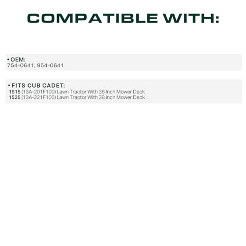 Image of UDC Parts 754-0641 954-0641 Deck Belt Replacement for Cub Cadet 1525 1515 13A-201F100 13A-221F100 38 Inch Lawn Mower /Aramid Cord / 104.70 inch