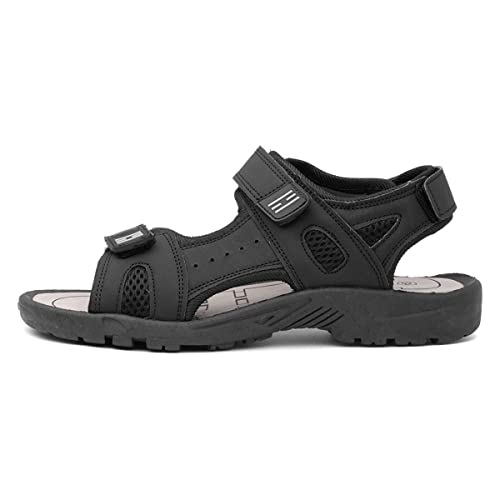 Red Fish Men's Black Easy Fasten Sandals - Size 6 - Black