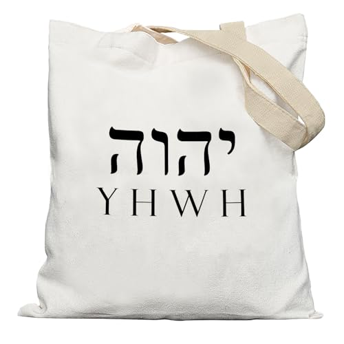 YeiHe Hebrew YHWH Christian Tote Bag, Christian Gifts for Women Canvas Tote Bags, Faith Based Gifts, Religious Reusable Grocery Shopping Bags