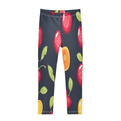 Toddler Girls Leggings Printed Yoga Pants Leggings Red Yellow Apples for Kids
