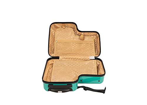 Younglingz Lil Flyer 20" kid ride on suitcase child stroller spinner luggage (Green Triceratops) - Image 5