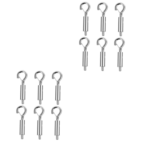 FUNOMOCYA 12 Pcs Rope Locker Turnbuckle Hook Heavy Duty Hooks Lanyard Accessories C Cable Hooks for Hanging Garland Cable Turnbuckle Rope Tensioner Copper Silver
