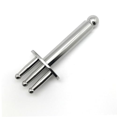 Massage Pen, Magnetic Acupuncture Pen, 3-Fork Face Massager with Detachable Fork, Stainless Steel Massager, Portable Handheld Massager for Home, Beauty Salon,Acupuncture Pen