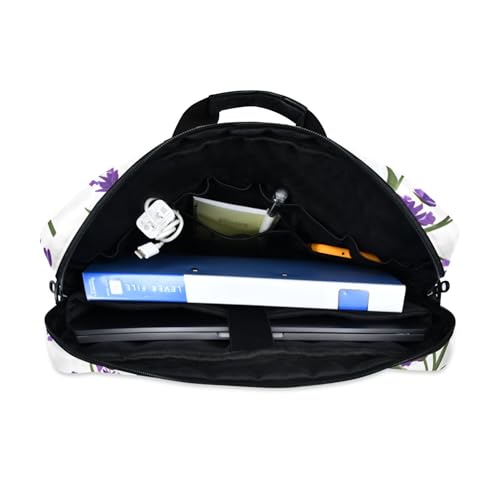 Maletín para portátil con estampado floral lavanda, 13-15.6 pulg miniatura 6