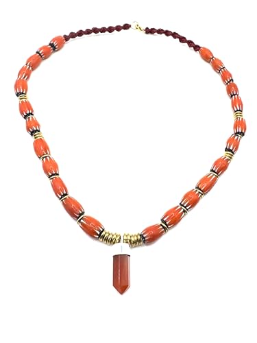 Collier ras du cou cornaline et argent véritable un bijou artisanat haut de gamme