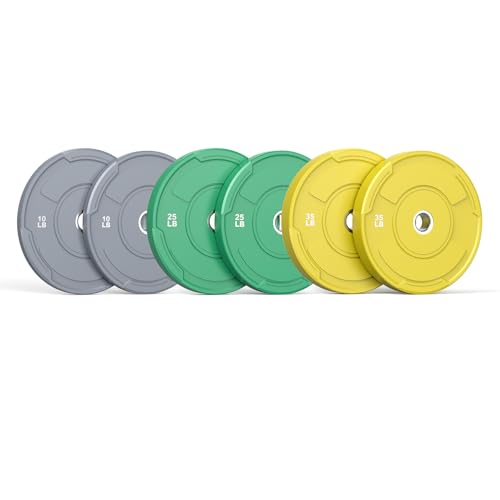 Sportsroyals 2" Color Olympic Bumper Plate Weight Plate for Strength Training - 100% Virgin Rubber 140LBS Set