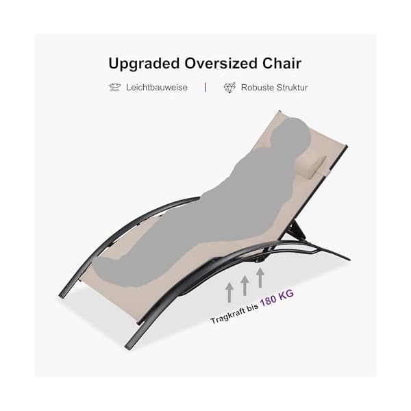 PURPLE LEAF Sonnenliegen-Set Aluminium Beige