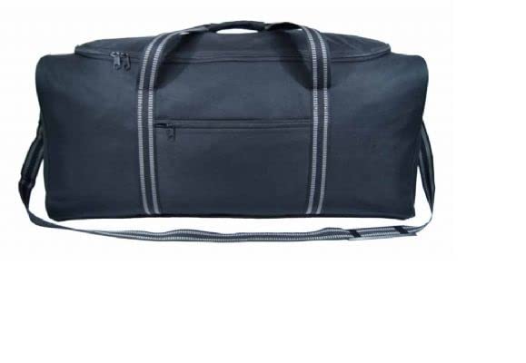 Travel Duffel Bag for Men & Women, Holdall Bag Foldable Weekend Overnight Bag Shoulder Strap Lightweight Black 4113, Black, 30 Inch (XL), Travel Duffle Bag