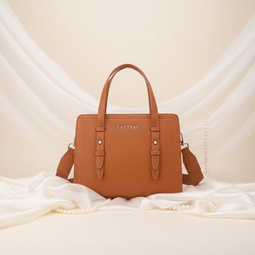 Image of Caprese Fiji Small Satchel Bag with Adjustable & Detachable Strap | Versatile Shoulder, Crossbody & Handheld Bag for Work, Travel, and Everyday Use, Spacious with Multiple Compartments