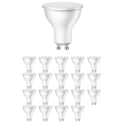 ledscom.de 20 żarówek LED GU10, PAR16, ciepła biel (2800 K), 0,5 W, 49 lm, 100°, matowe