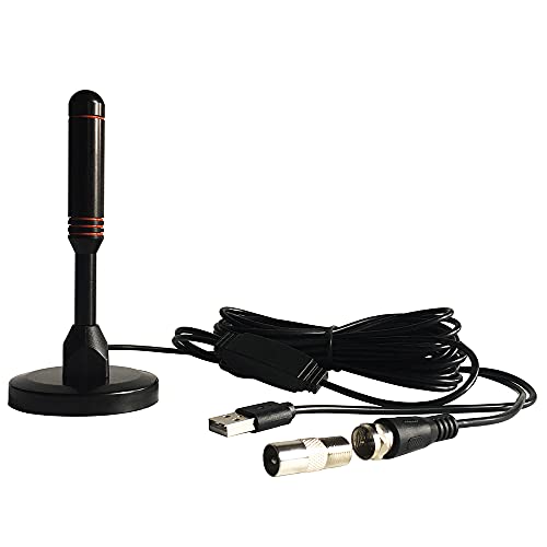 DollaTek Antena de Base de Ventosa amplificada Digital HDTV para Interiores, Compatible con 4K HD VHF UHF con Amplificador de...