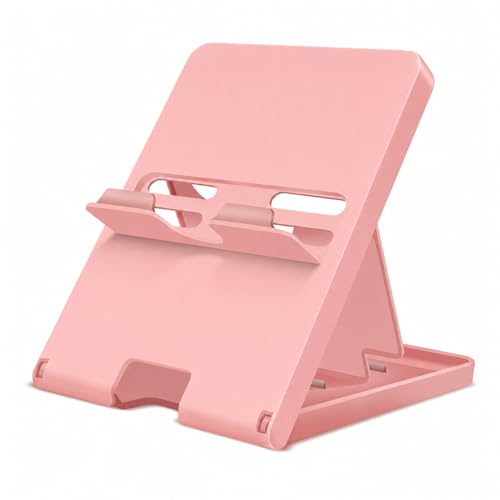 ELIATER Stand Compatible with Nintendo Switch Adjustable Switch Playstand Foldable Phone Stand for Desk Compact & Portable Switch Holder Accessories (Pink)