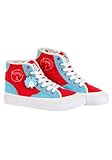 Dr. Seuss Thing 1/2 High Top Sneakers for Adults with Embroidered Logos and Removable Charms Size 8