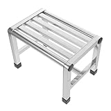 Pratique et peu encombrant : ce tabouret de compact est idéal pour les petites salles de bain. il peut servir de tabouret de portable ou de marchepied, et se glisse facilement dans les espaces restreints. tabouret de en métal, repose-pieds pour pédicure