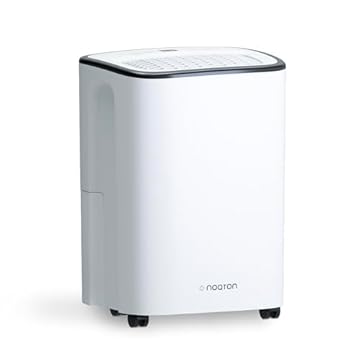 Deumidificatore Noaton DF 4112, max 13L/24h, dimensioni ambiente circa 65 m³ (~25 m²), 190 W, serbatoio dell'acqua da 2,5l, tubo di scarico, timer, con sensore di umidità - Contro l'umidità, la muffa