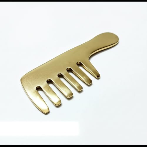 Image of WITSOUL Kansa Comb Massage Tool - kansa Comb for Hair Fall /Growth /blood Circulation & Stress Relief Best for Head Massage (Handle Comb)