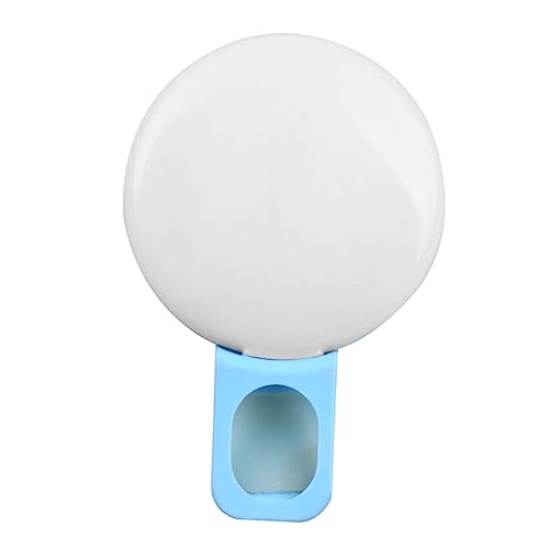 POPETPOP Portable Selfie Ring Lamp Mini Clip Fill Light for Mobile Phones Laptops USB Powered Brightness for Makeup Photography and Video Calls Blue