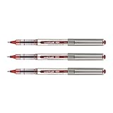 Glisse parfaite UNI-BALL Lot de 3 Rollers encre liquide EYE UB157 pointe moyenne 0,7mm rouge