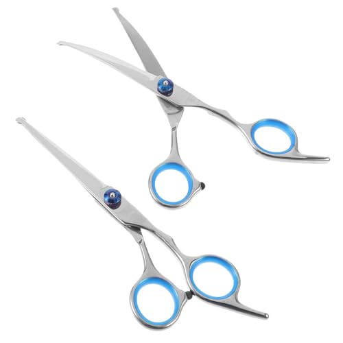 Baluue 2pcs Pet Hair Scissors Dog Hair Grooming Scissors Round Head Pet Shears