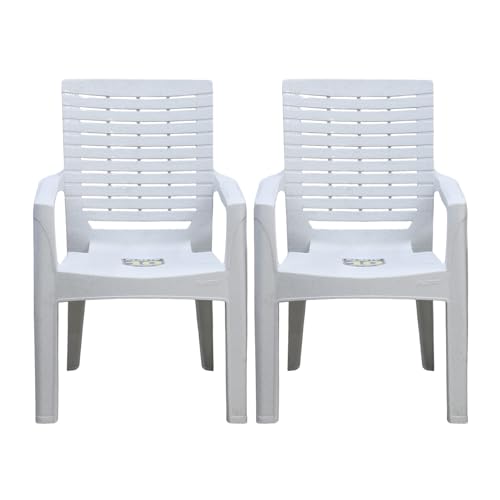 Image of Plasto Chair Luxury with Comfortable Back Posture, Matt & Gloss Pattern Dining, Bedroom, Kitchen, Living Room, Garden | Bearing 150KG Capacity | Strong & Sturdy