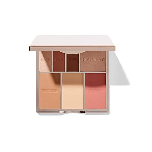 Bare Basics Face & Eye Palette from Sculpted by Aimee (Peony) – Travel-Friendly, Nude Look Eyeshadow, Highlight, Bronzer, Blush & Setting Powder