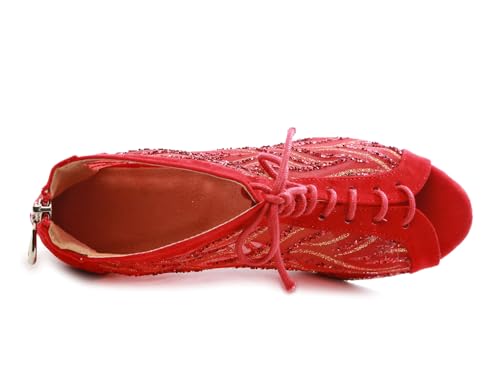 Bottes de danse modernes avec talon évasé stable et maille respirante - 3