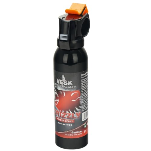 Pfefferspray VESK Grizzly Outdoor Breitstrahl 200 ml High-Jet-Fog Bärenabwehrspray 4 Mio. Scoville