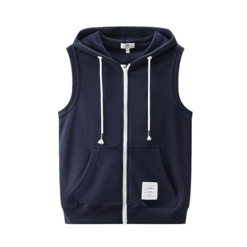 [Msymay] ベスト メンズ ジレ ジレベスト パーカー フード付き スウェット ノースリーブ ジップアップ 羽織り トップス カジュア 春 秋