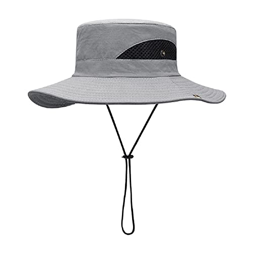 Voilalove Chapeau de Soleil Été Protection UV Seau Chapeau de Plage Chapeau Safari Chapeau de Pêche Pliable en Plein Air avec Jugulaire Réglable et Couronne en Maille Respirante… Cover