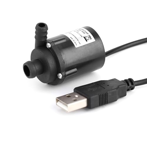 HilBeliFU USB Mini Water Pump, DC 6V 0.6 to 1.8W 150L/H Small Fountain Pump, Brushless Mini Submersible Water Pump, Ultra Quiet Submersible Fountain Pump for Aquarium, Fish Tank by HilBeliFU - Image 2