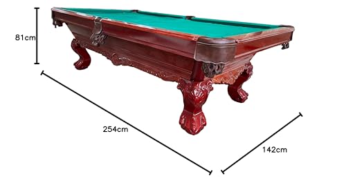 8 Ft. Pooltunierbillardtisch Billardtisch Massivholz mit 3cm starken Schieferplatten Farbe Kirschbaum Tuch grün Modell WebsterNr.7 – Bild 6