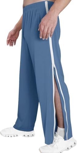 Pantalon de jogging ample bleu coupe droite sport rééducation XL