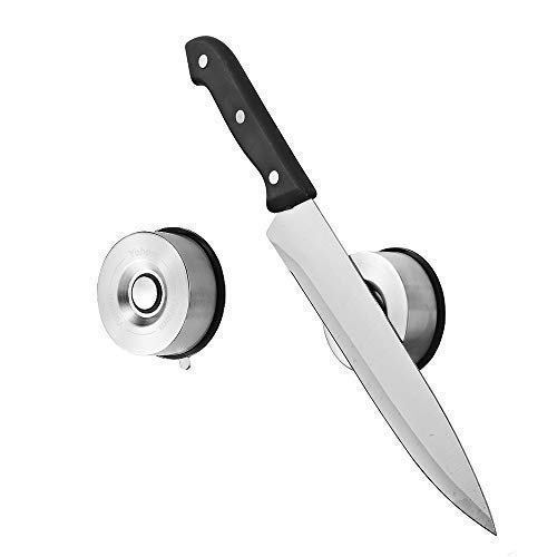 Stainless Steel Suction Cup Magnetic Kitchen Knife Holder Key Hanger Rack Tool Storage Organizer for Scissor and Metal Utensils