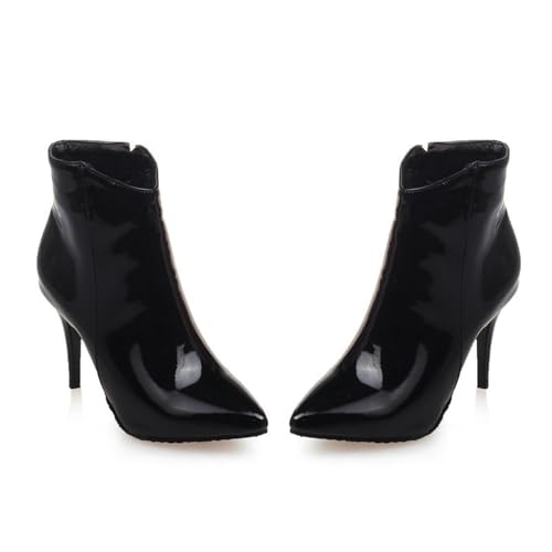 Bottines pour femmes au fini breveté brillant et design italien chic