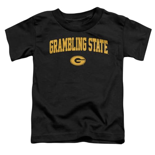 LOGOVISION Grambling State University One Color Arched Kids T Shirt (4) for Toddler Boys and Girls, Black