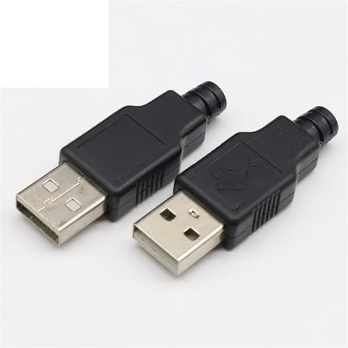 Connecteur USB 4 Broches avec cache noir pour réparer facilement un câble endommagé, 10 pcs