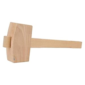 13.8” Beech Wood Mallet, Manual Ice Hammer Mallet Solid Carpenter Wooden Hammer, Woodworking Carving Mallet Woodworking Hand Tool