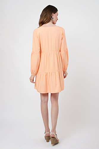 Image of V-Neck Dress with Lantern Sleeves by Miss Lavish London
