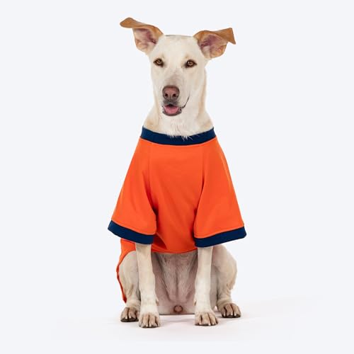 Image of HUFT Good Doggo Pet Sweatshirt - Orange (XL) | Cozy Winter Clothes & Hoodie for Small Dogs | Soft, Warm & Stylish Dog Apparel for Puppies, Beagles, Pugs & All Breeds | Perfect Holiday & Winter Outfit