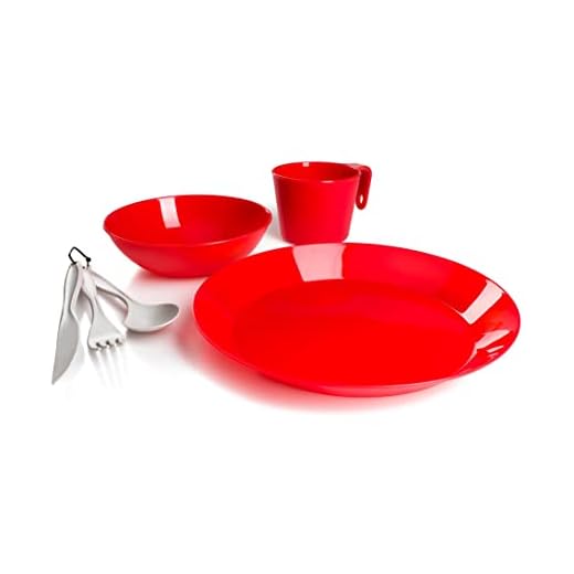 GSI Outdoors Cascadian 1 Person Table Set for Camping & Outdoors - Plate, Bowl, Mug Cup & Cutlery