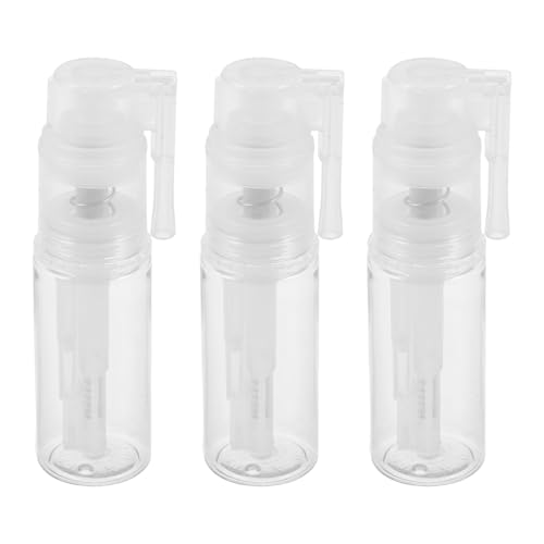 3pcs Refillable Powder Duster Bottles 18ml Plastic Spray Powder Containers with Long Spout Portable Dispensers for Travel Hair B